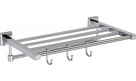 Полка для полотенец 40 см 4 крючка Savol S-409544