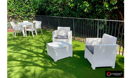 Комплект мебели NEBRASKA TERRACE Set (стол, 2 кресла), венге, белый