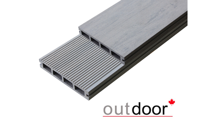 Террасная доска ДПК Outdoor 150*25*4000 мм. вельвет/шлифованная серая микс