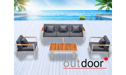 Комплект мебели OUTDOOR Орландо (3-местный диван, 2 кресла, кофейный стол), лайт беж