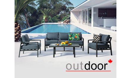 Комплект мебели OUTDOOR Торонто (3-местный диван, 2 кресла, стол), графит