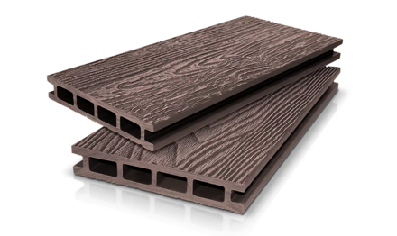 Террасная доска DeckLine Ellite 3D-тиснение/двухсторонняя (Темный Венге)
